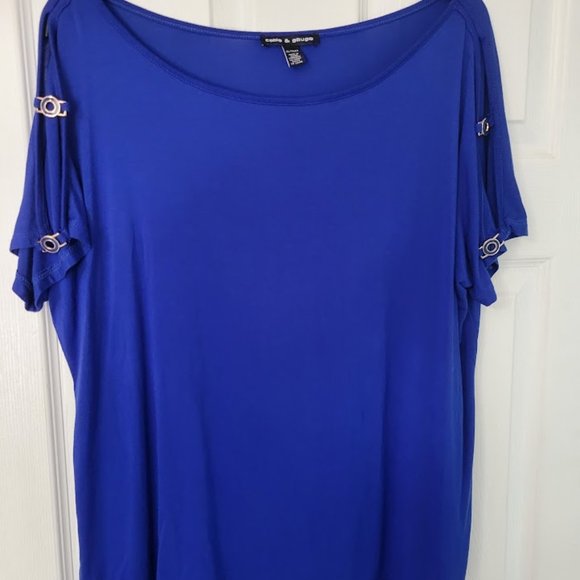 Cable & Gauge Tops Cable Gauge Cerulean Blue Ss Tunic Size Xl